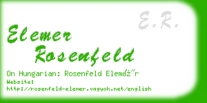 elemer rosenfeld business card